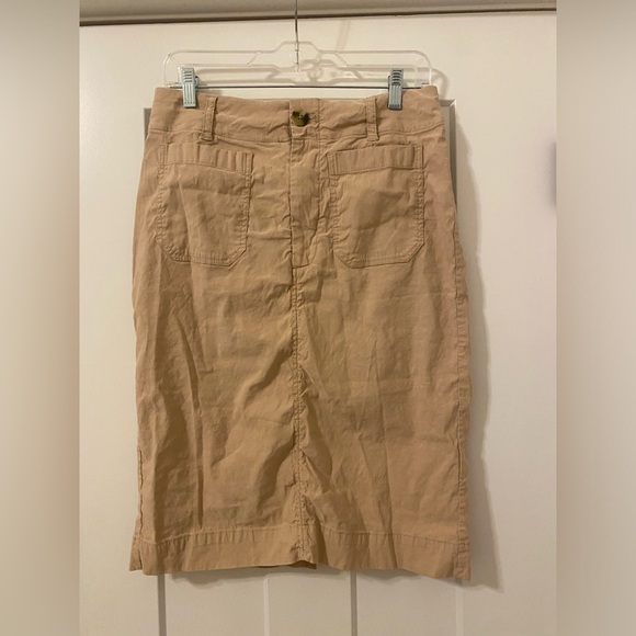 Maeve Anthropologie Colette Midi Skirt Linen Blend - Picture 3 of 6